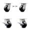 Service Caster 4 Inch Kingpinless Polyolefin Wheel Caster Swivel Locks 2 Brakes SCC, 2PK SCC-KP30S420-POR-BSL-2-SLB-2 - alternate 1